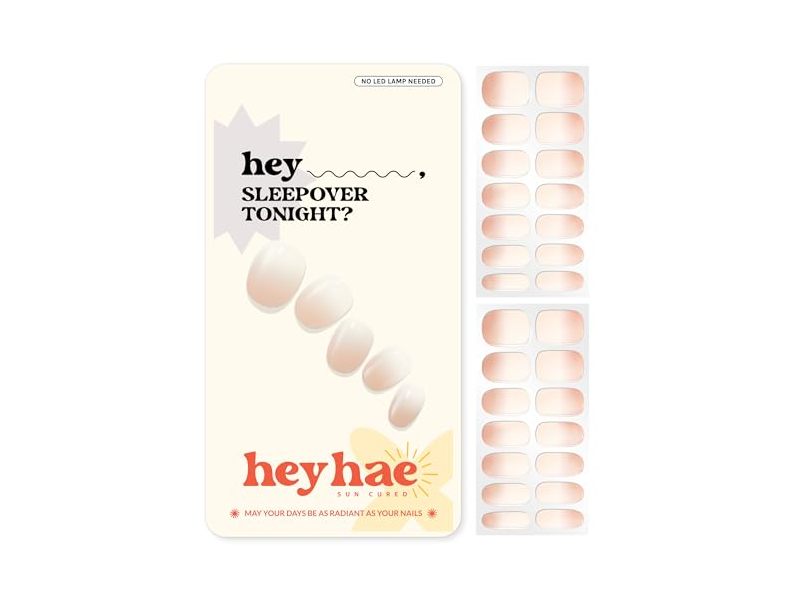 Heyhae Solar-Cured Gel Nail Strips, Hey Sleepover Tonight?, 28 Count