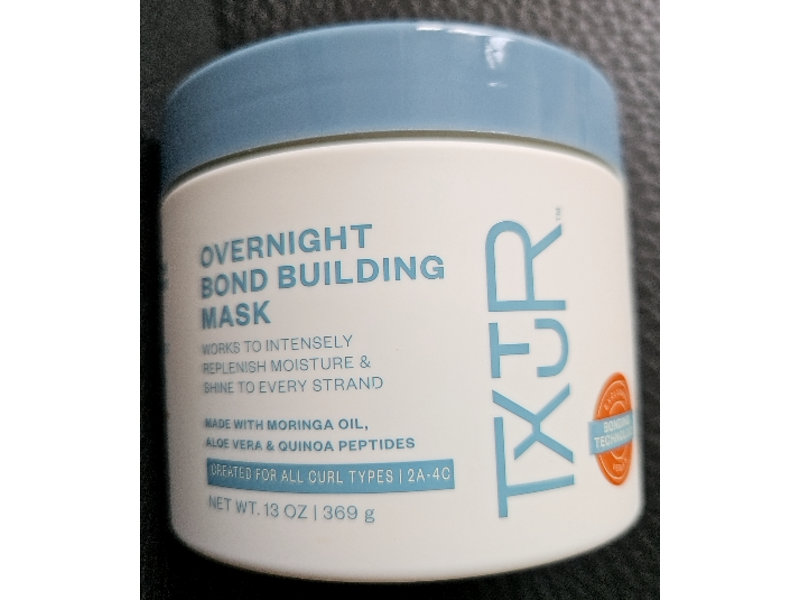 Txtur Overnight Bond Building Mask, Moringa Oil Aloe Vera & Quinoa Peptides, 0.13 oz/369 g