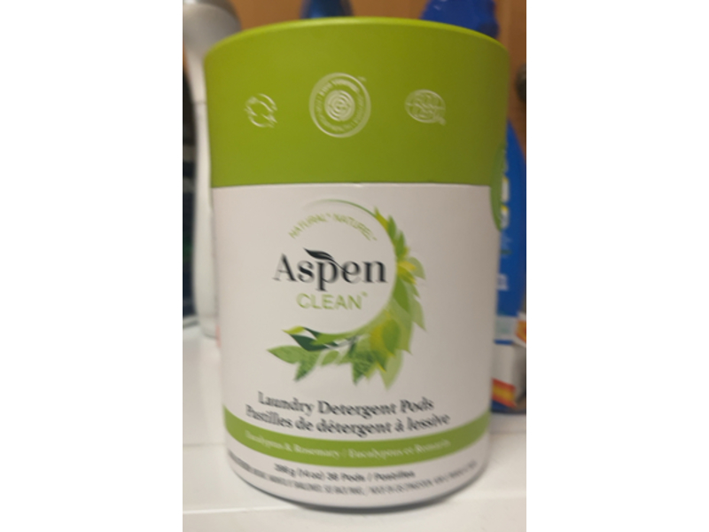 Aspen Clean Laundry Detergent Pods, Eucalyptus, 36 Pods, 14 oz/396 g