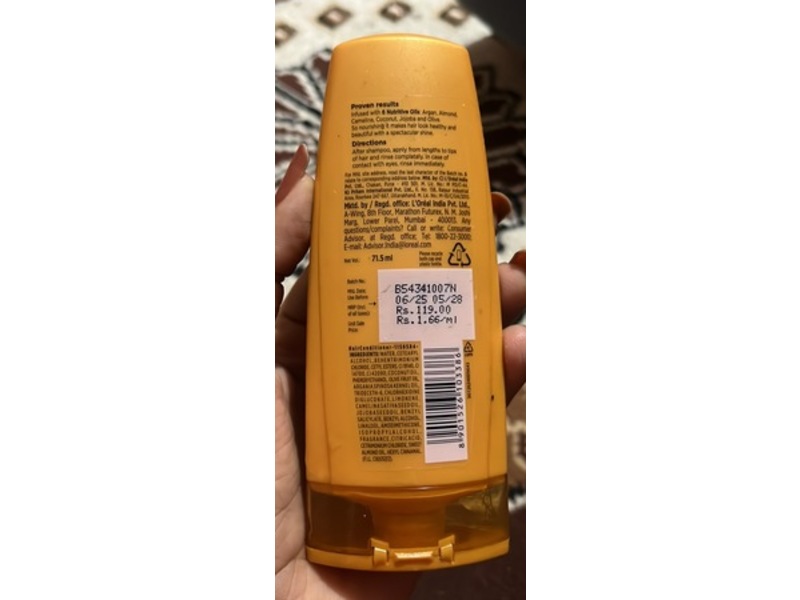 L'Oreal Paris Nourishing Conditioner, Extraordinary Oil, 71.5 mL