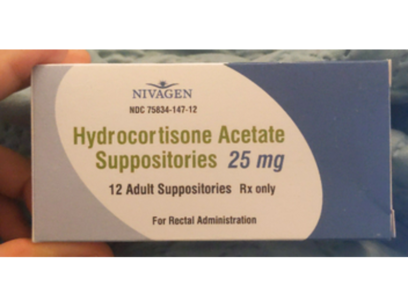 Hydrocortisone Acetate Suppositories 25 mg, Nivagen (RX)