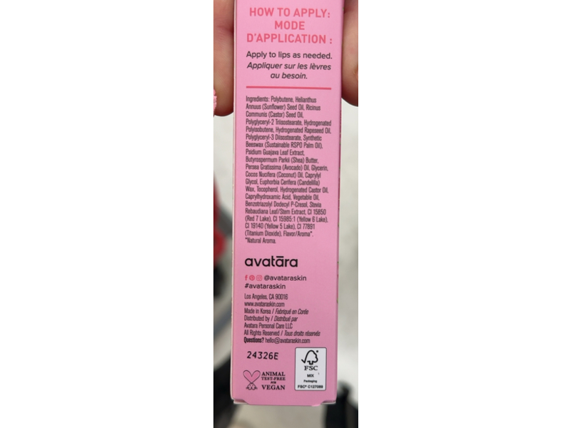 Avatara Tinted Lip Jelly, Guava Glow, 0.51 fl oz/5 mL
