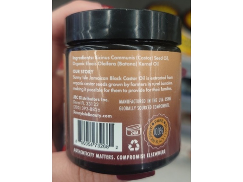 Sunny Isle Batana Pure Butter, Jamaican Black Castor Oil, 4 fl oz/118 mL