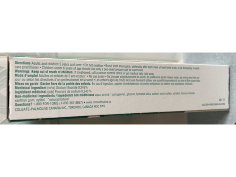 Tom's Of Maine Luminous White Toothpaste, Clean Mint, 85 mL