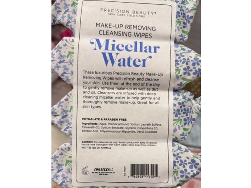 Precision Beauty Micellar Water Cleansing Wipes, 160 Count, Pack Of 4