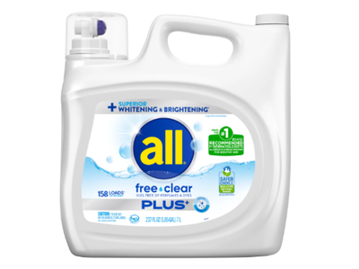 All Free & Clear Plus+ Liquid Detergent, Free + Clear, 158 Loads, 237 fl oz/7 L