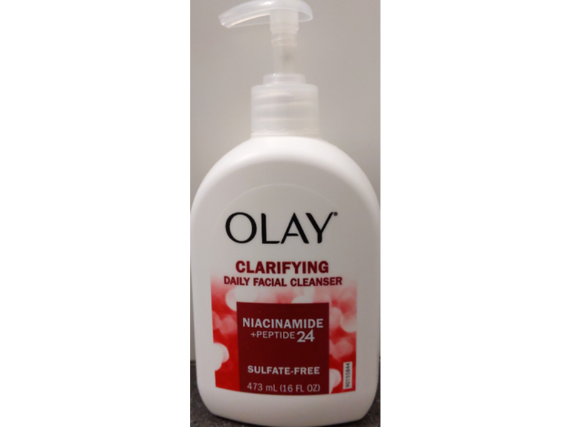 Olay Niacinamide + Peptide 24 Clarifying Face Wash, Sulfate-Free,16 fl oz/473 mL