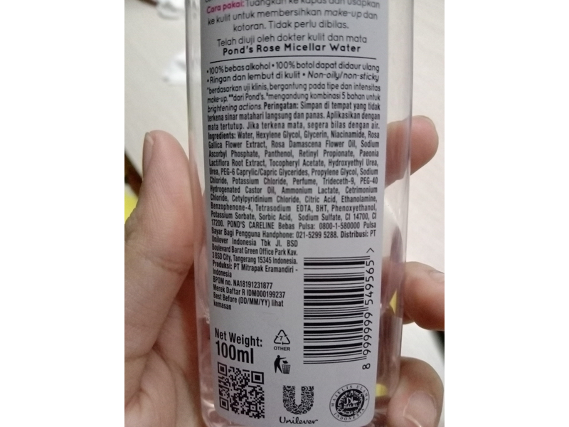 Pond's Vitamin Micellar Water, Brightening Rose