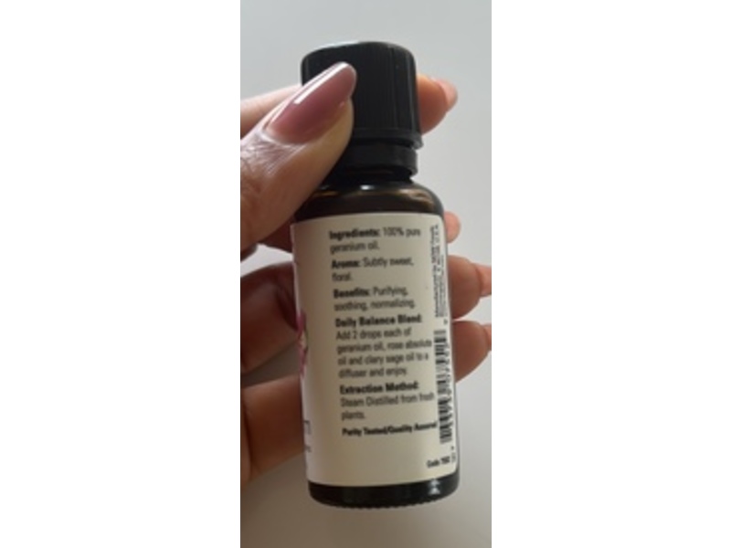 NOW Essential Oils Geranium Oil, 1 fl oz/30 mL