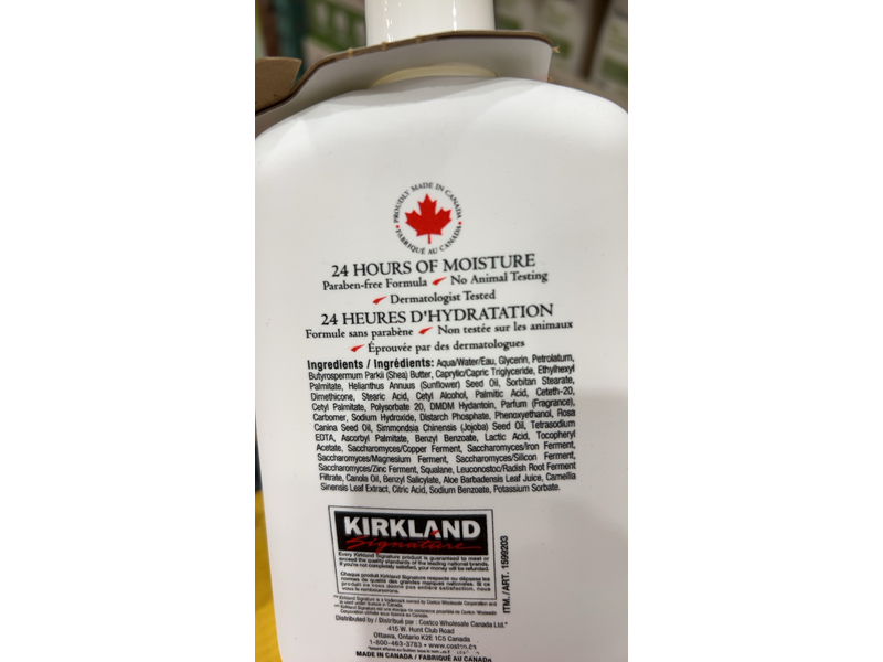 Kirkland Signature Body Lotion, 22 fl oz/650 mL, Pack Of 2