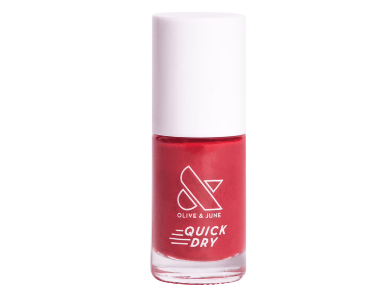 Olive And June Smooch Quick Dry Polish, A Rich Scarlet Red, 0.46 fl oz/13.5 mL