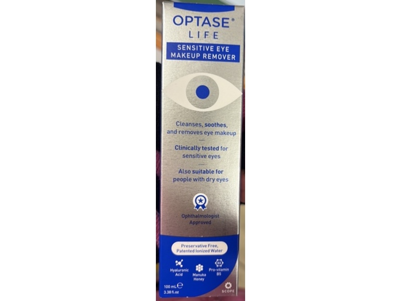 Optase Life Eye Makeup Remover, 3.38 fl oz/100 mL