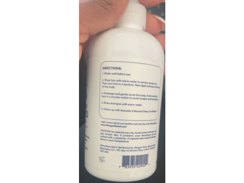 Reagan Sanai Black Soap Shampoo, Avocado Oil, Slippery Elm Bark & Aloe Vera, 8 fl oz/236 mL