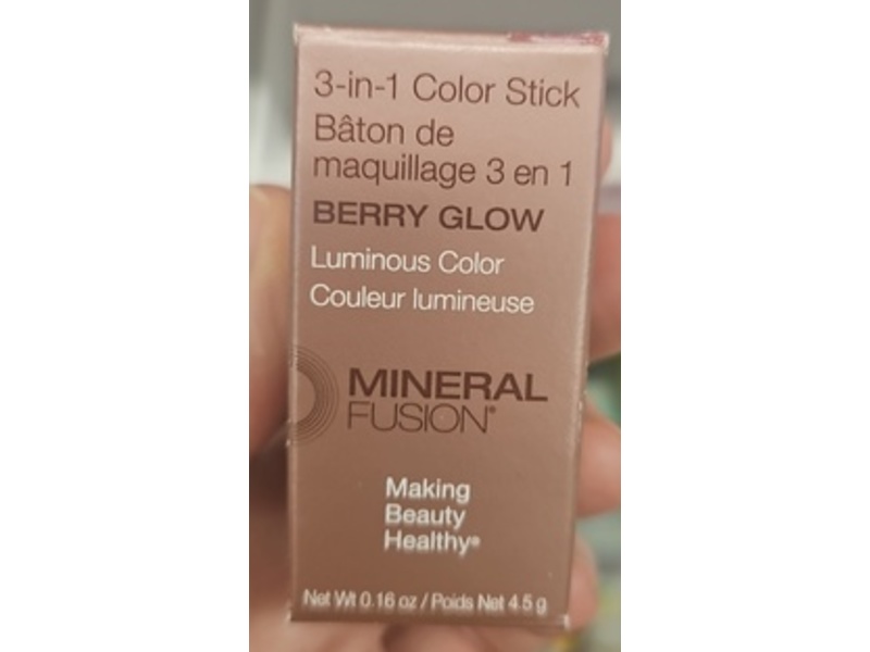 Mineral Fusion 3-In-1 Luminous Color Stick, Berry Glow, 0.16 oz/4.5 g