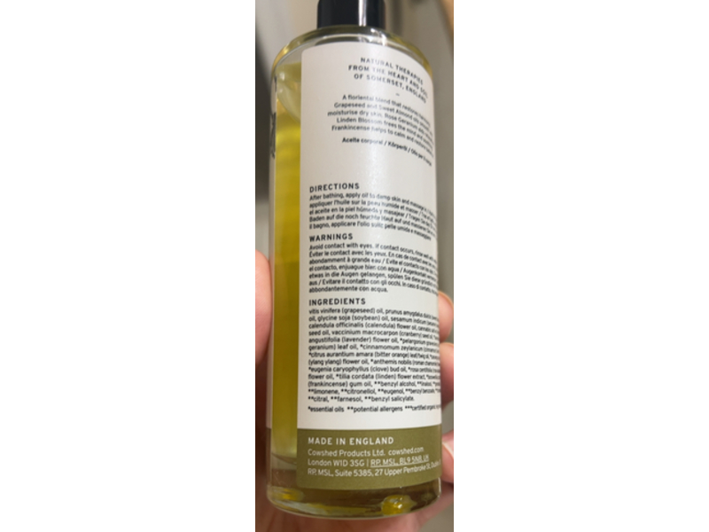 Cowshed Balance Restoring Body Oil, 3.38 fl oz/100 mL