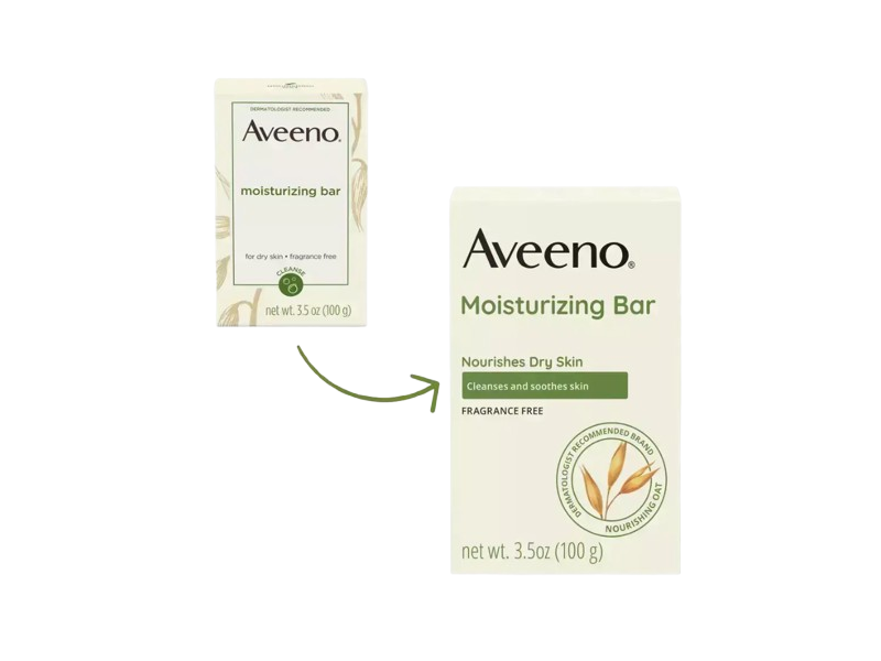 Aveeno Moisturizing Bar, Fragrance Free, 3.5 oz/100 g