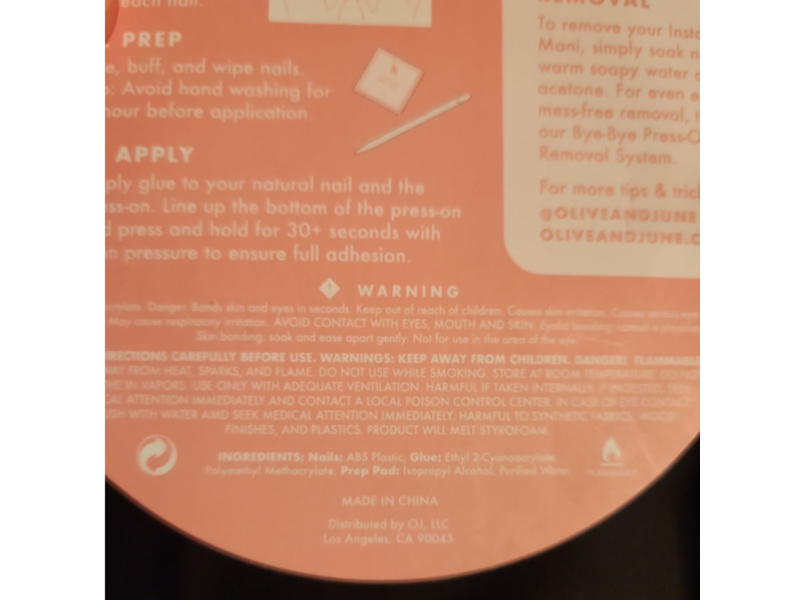 Olive & June Press-On Fake Nails, Extra Short Round Flower Shower, 42 Count