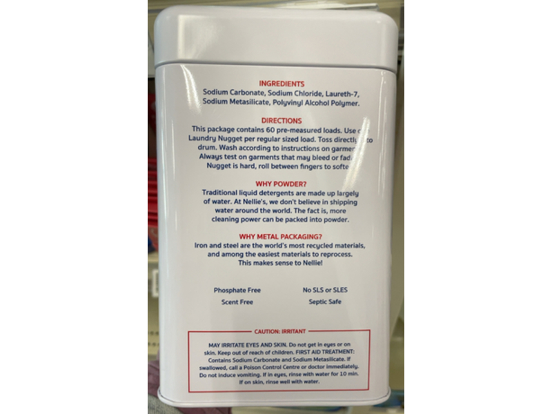 Nellie's Laundry Nuggets Sachets, 840 g, 60 Count