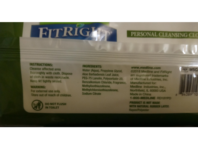 FitRight Aloe Personal Cleansing Cloth, 68 Count