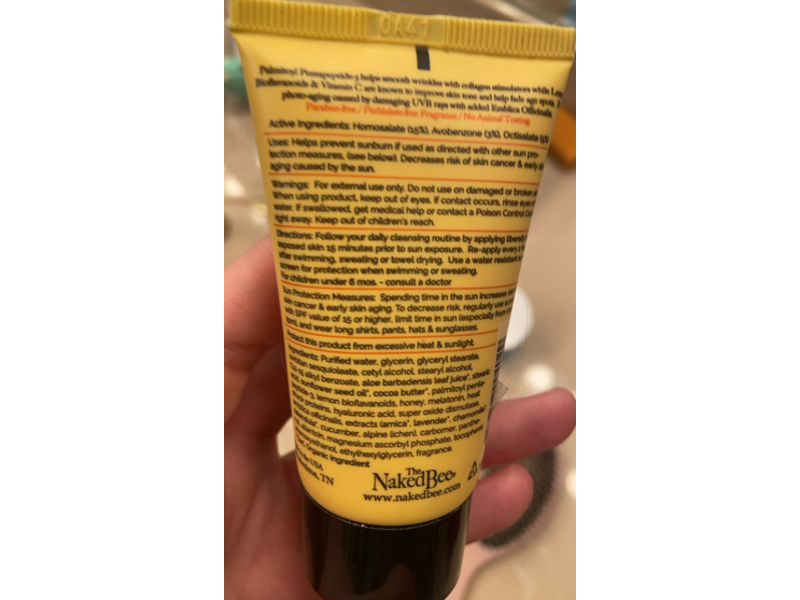 The Naked Bee Everyday Facial Moisturizer, Orange Blossom Honey, SPF 30, 1.5 oz/45 mL