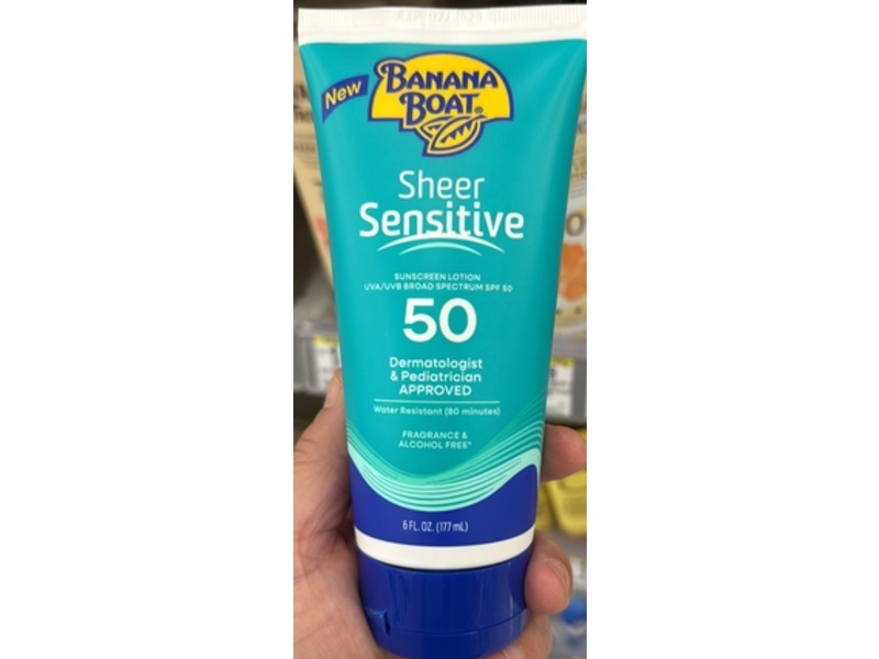 Banana Boat Sheer Sensitive Sunscreen Lotion, SPF 50, 6 fl oz/177 mL