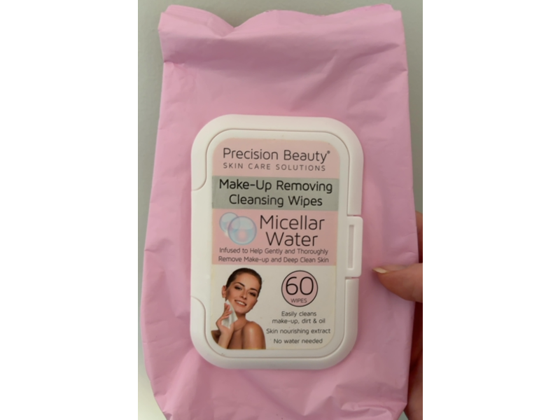 Precision Beauty Make-Up Removing Cleansing Wipes, Micellar Water, 60 Count