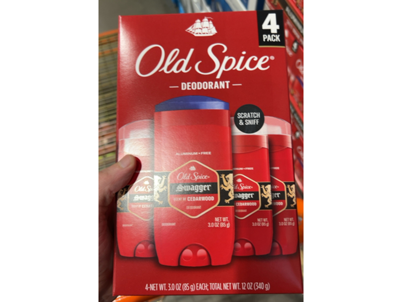 Old Spice Swagger Deodorant, Cedarwood, 3 oz/85 g, Pack Of 4