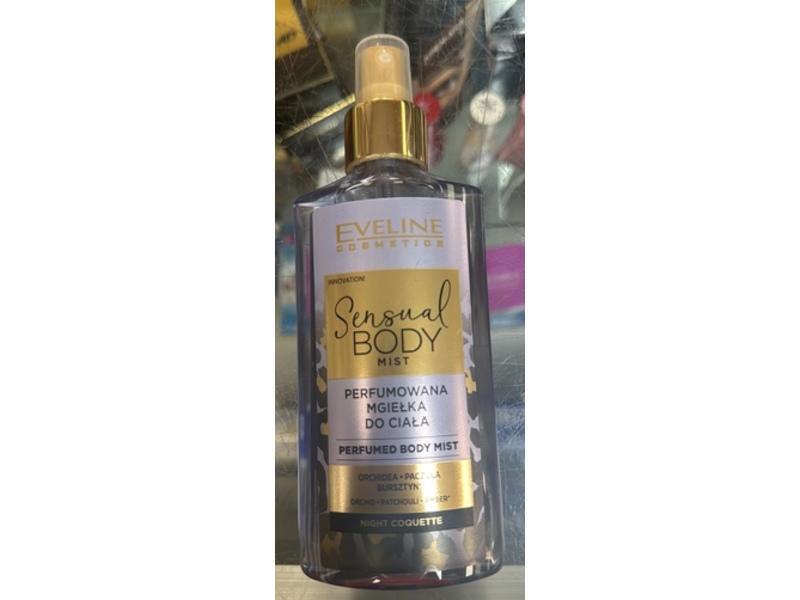 Eveline Cosmetics Sensual Body Mist, Night Coquette, Orchid, Patchouli, Amber, 5.28 fl oz/150 mL