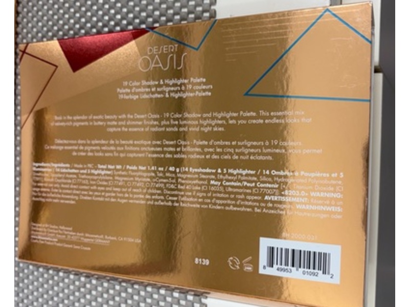 Bh Cosmetics 19 Color Shadow & Highlighter Palette, Desert Oasis, 1.41 oz/40 g