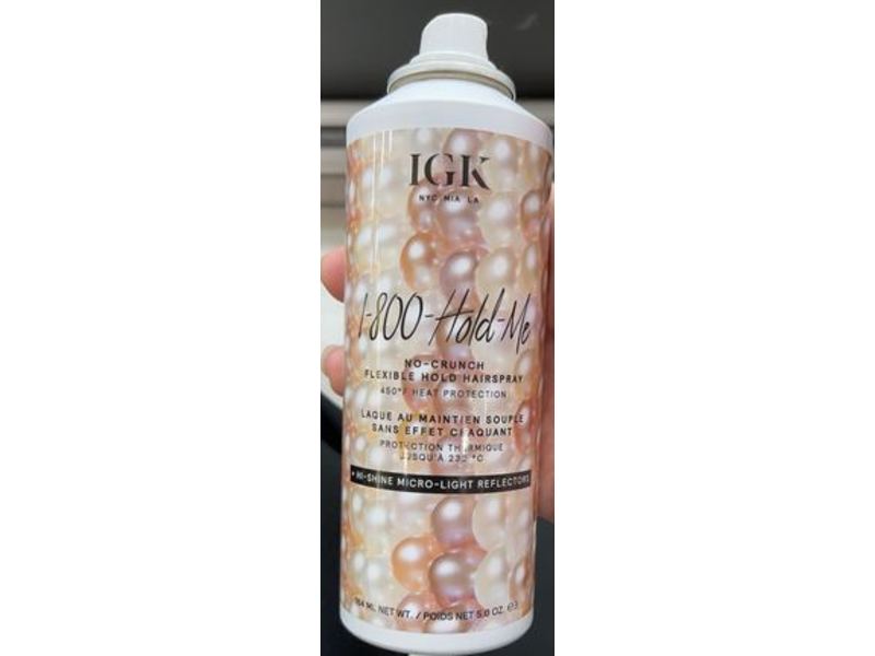 IGK 1-800-Hold-Me No Crunch Flexible Hold Hairspray, 5 oz/164 mL