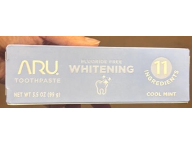 Aru Fluoride Free Whitening Toothpaste, Cool Mint, 3.5 oz/99 g