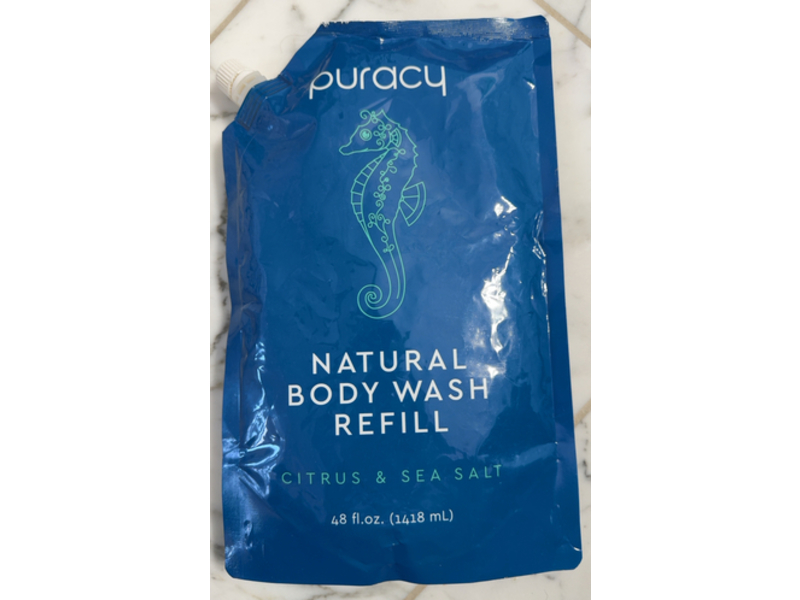 Puracy Natural Body Wash Refill, Citrus & Sea Salt, 48 fl oz/1418 mL