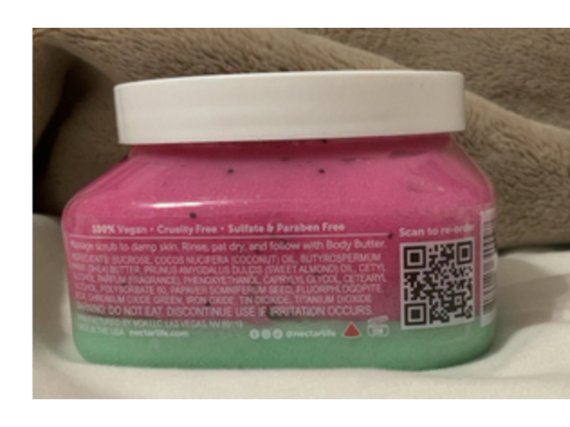 Nectarlife Coconut Oil Sugar Scrub, Watermelon Splash, 8 oz/227 g