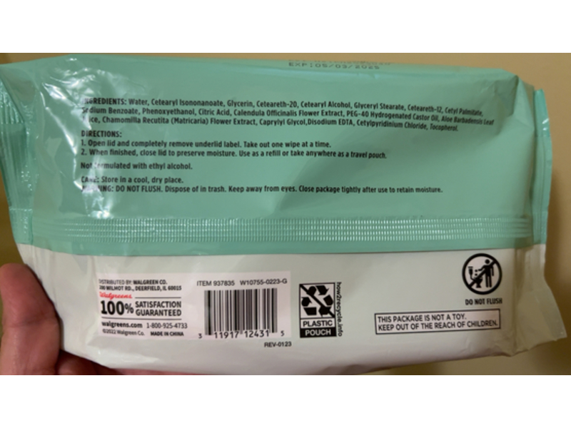 Walgreens Natural Touch Wipes, Vitamin E, Aloe, Chamomile, 72 Counts