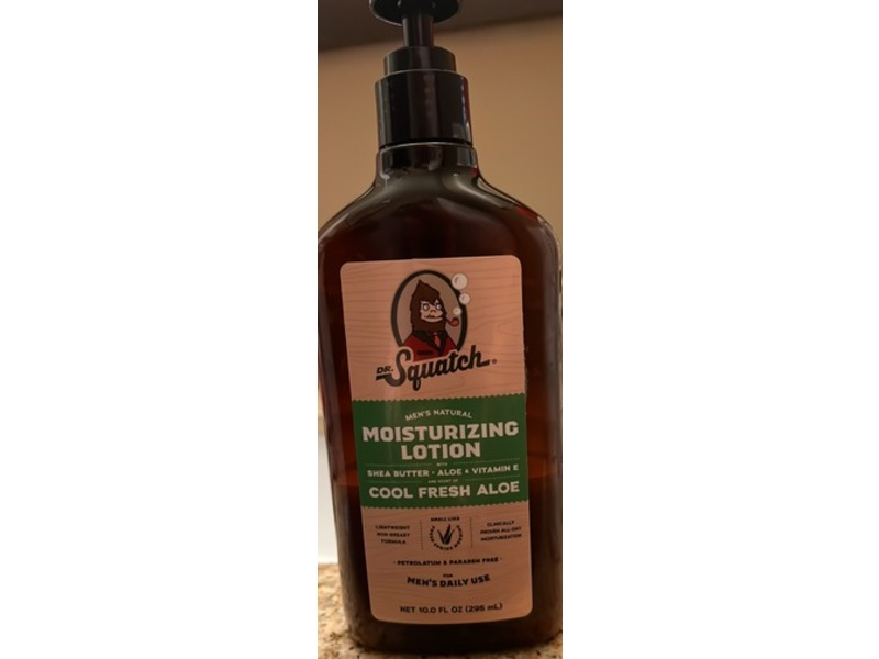 Dr. Squatch Men's Natural Moisturizing Lotion, Cool Fresh Aloe, 10 fl oz/295 mL