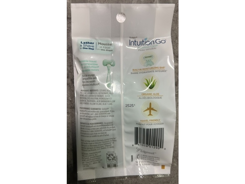 Schick Intuition Go Disposable Razor, Aloe, 1 Count