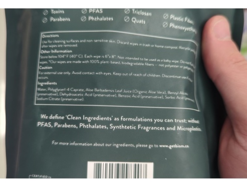 Biom All-Purpose Wipes, Fragrance Free, Count 60