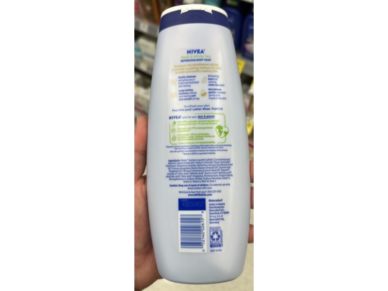 Nivea Refreshing Body Wash, Basil And White Tea, 20 fl oz/591 mL