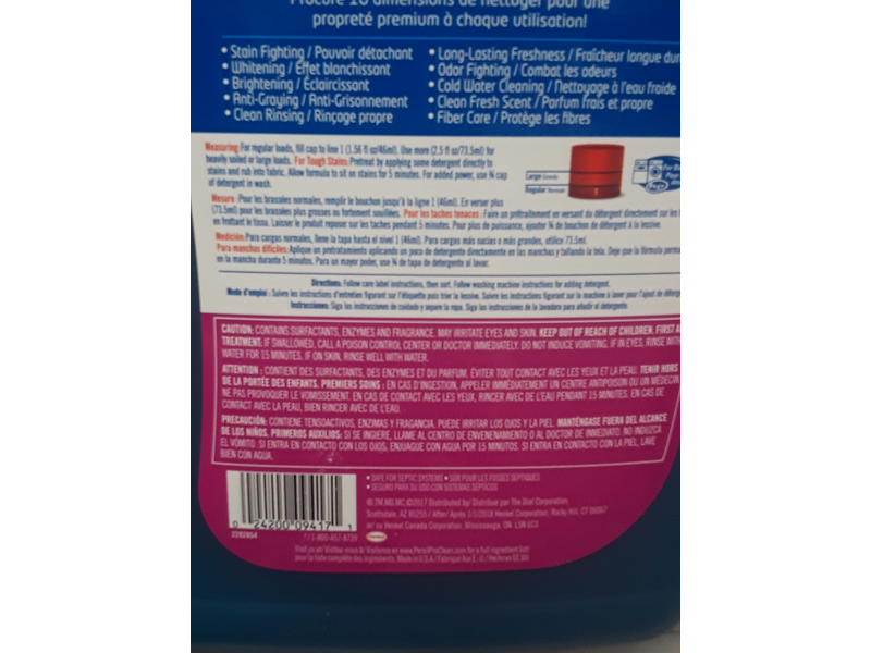 Persil Proclean Laundry Detergent, Deep Clean, Intense Fresh, 96 Loads, 150 fl oz/4.43 L