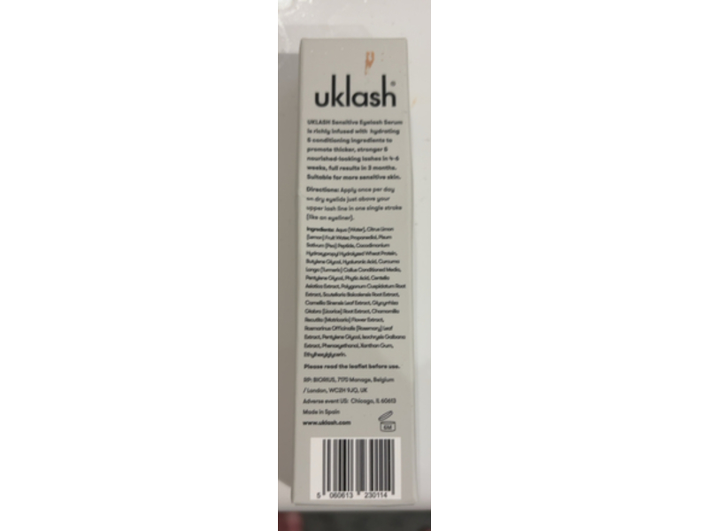 Uklash Sensitive Eyelash Serum, 0.10 fl oz/3 mL