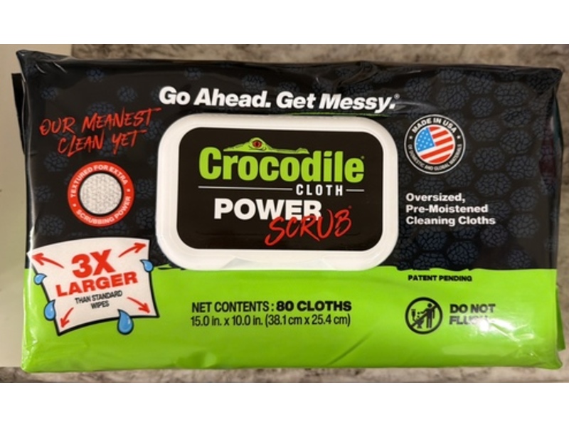 Crocodile Cloth PowerSCRUB Cleaning Wipes, 80 Count