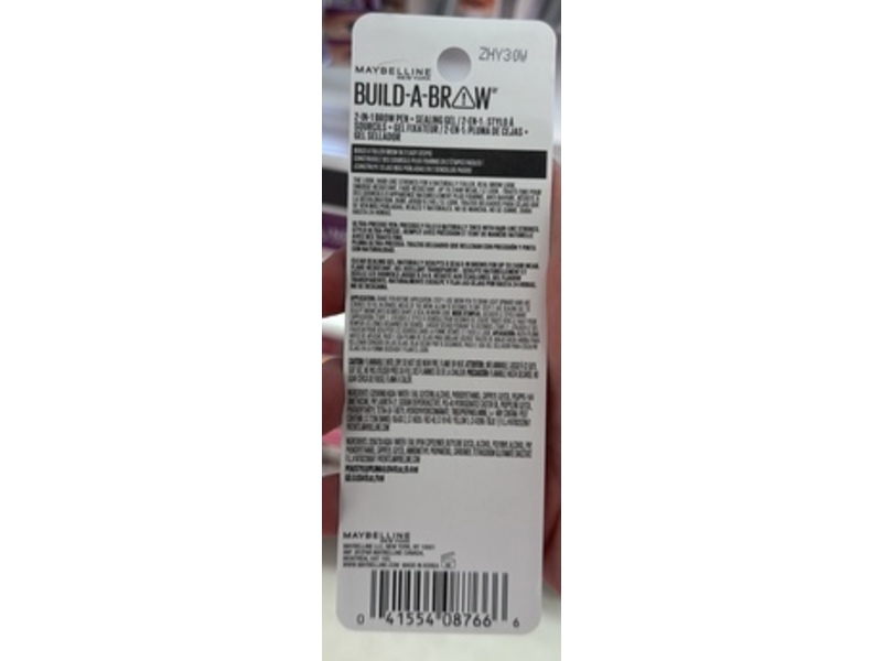 Maybelline New York Build-A-Brow 2-In-1 Brow Pen & Sealing Gel Make Up, Soft Brown, 0.034 fl oz/1 mL