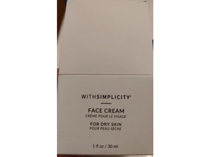 Withsimplicity Face Cream, 1 fl oz/30 mL