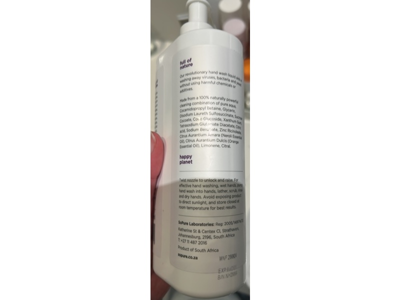 SoPure Handwash Liquid, Neroli & Tangelo, 500 mL