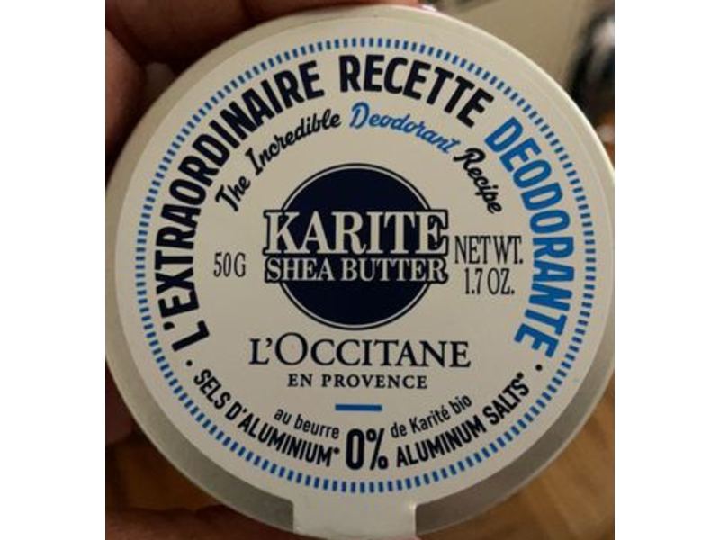L'Occitane The Incredible Deodorant Recipe, Shea Butter, 1.7 oz/50 g