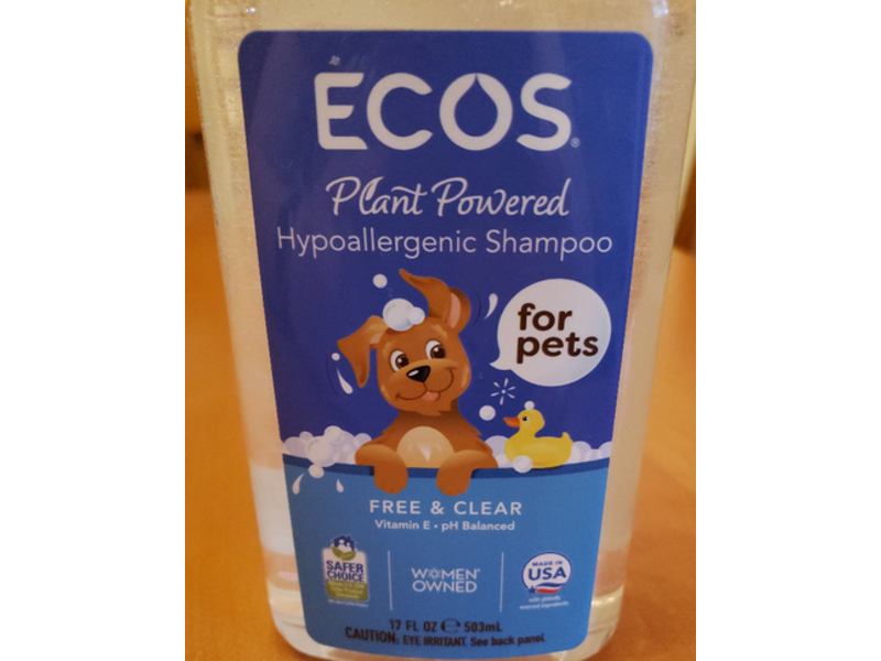 Ecos Plant Powered Hypoallergenic Shampoo, Vitamin E, 17 fl oz/503 mL