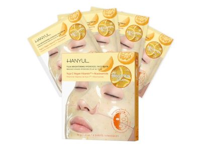 Hanyul Yuija Brightening Hydrogel Face Mask, 1.41 oz/40 g, 4 Count