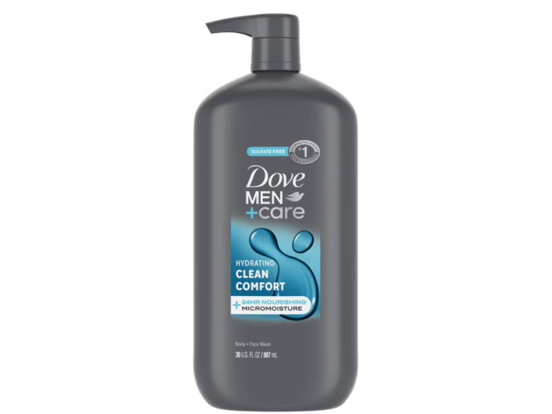 Dove Men + Care Hydrating Body+Face Wash, Clean Comfort, 30 fl oz/887 mL