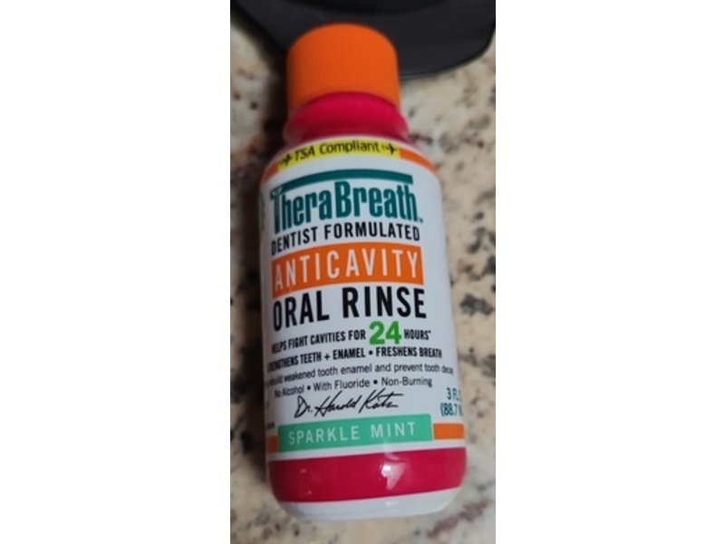 TheraBreath Anticavity Oral Rinse, Sparkle Mint, 3 fl oz/88.7 mL