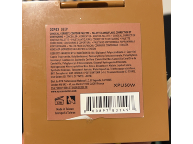 NYX Conceal Correct Contour Palette, Deep, 0.05 oz/1.5 g